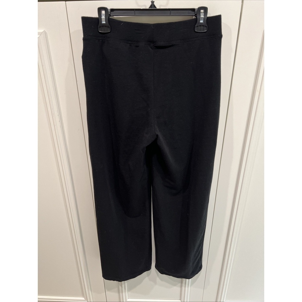 Woolx Ellie Petite Medium Black Pull On Pants Minimalist Wide Leg Quiet Luxury - Picture 3 of 5